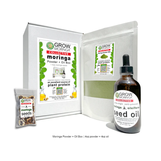 USA Moringa Powder + Moringa Seed Oil Box | Free Moringa Seeds
